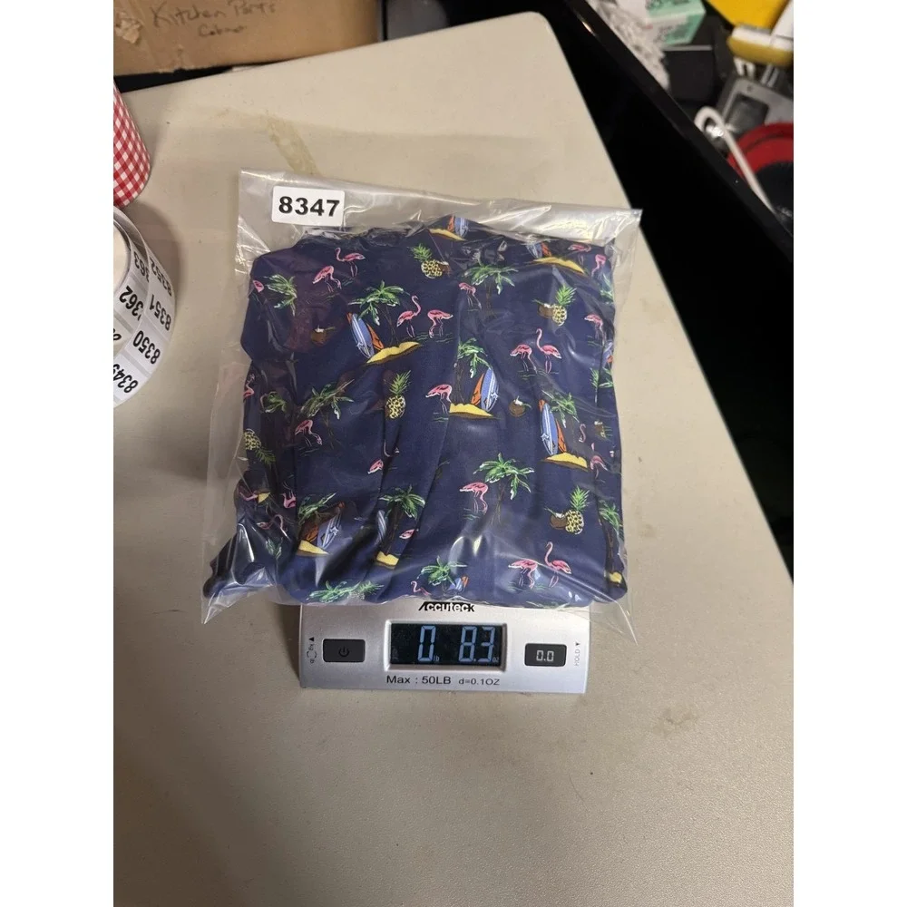Polo Ralph Lauren Polo Shirt Navy Large Beach Tropical All Over Print Graphic